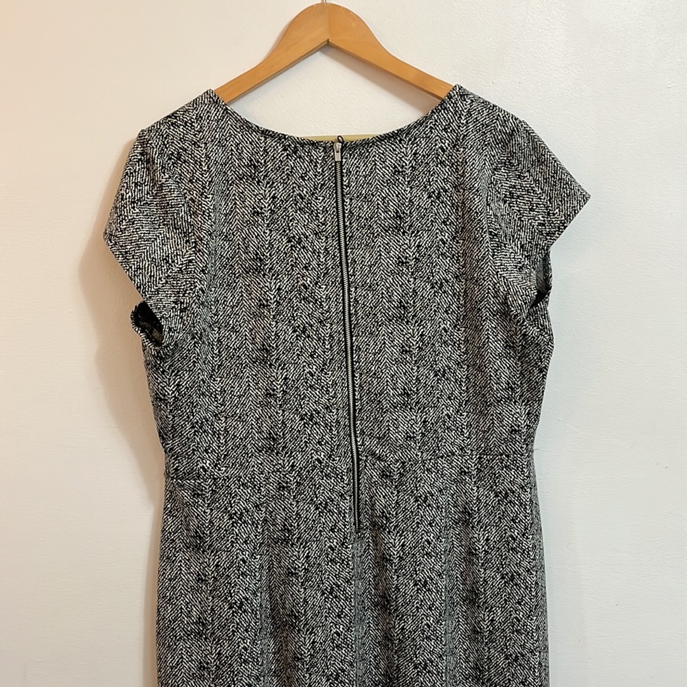 Express Cap Sleeve Black Marled Knee-Length Dress - Picture 10 of 10